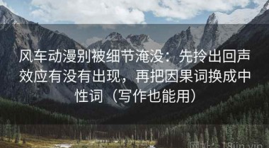 风车动漫别被细节淹没：先拎出回声效应有没有出现，再把因果词换成中性词（写作也能用）